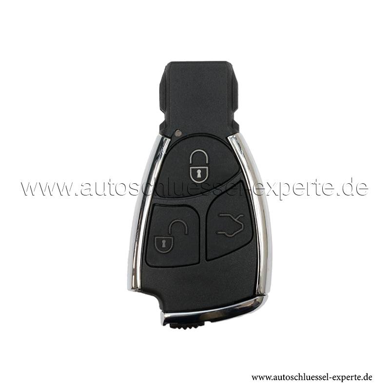 Autoschlüssel 2 Tasten Gehäuse Chrom passend für Mercedes Benz W203 W204 W211 